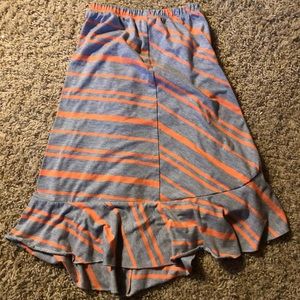 Orange And Grey Long Skirt